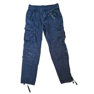 Mens Navy Blue Utility‎ Cargo Pants Tapered Leg Outdoor Gorpcore 32x30 Uniform